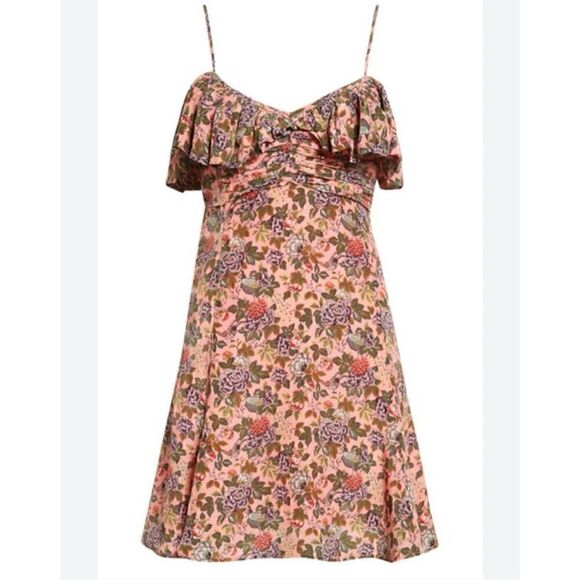 NWT ByTimo Floral Ruffle Cold Shoulder Dress - Picture 1 of 8